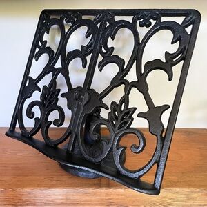 Cast Iron Book Stand Recipe Cookbook Holder Black